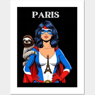 Paris Female Comic Book Superhero Sloth Posters and Art